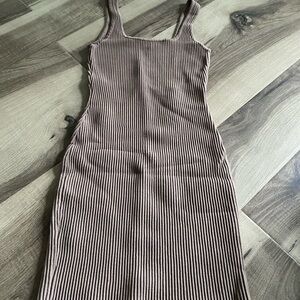 Altar'd State Ribbed Brown Midi Dress